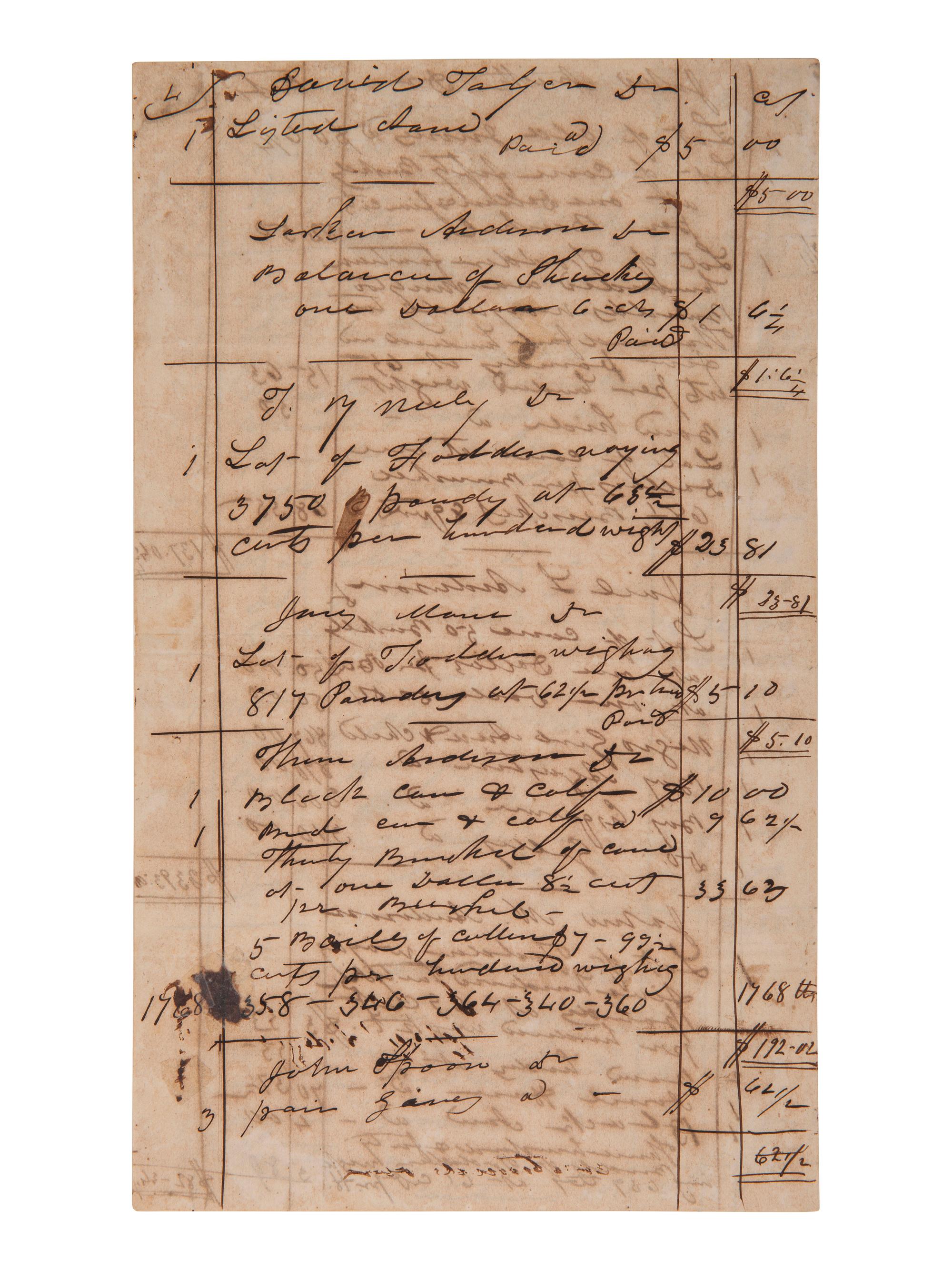 [ENSLAVEMENT] 1851 inventory of property and enslaved peoples from the AL Estate of Wm. Anderson.