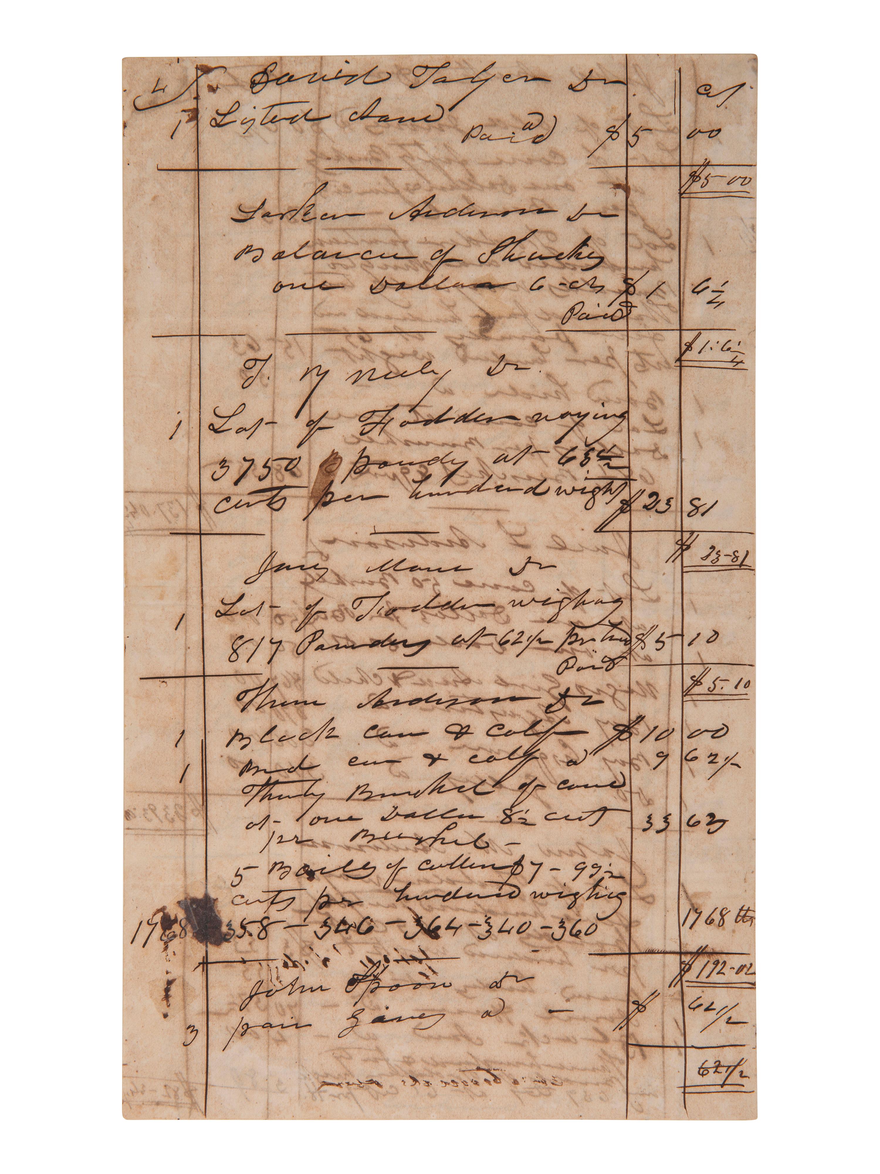 [ENSLAVEMENT] 1851 inventory of property and enslaved peoples from the AL Estate of Wm. Anderson.