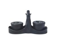 A Wedgwood and Bentley Black Basalt Inkstand