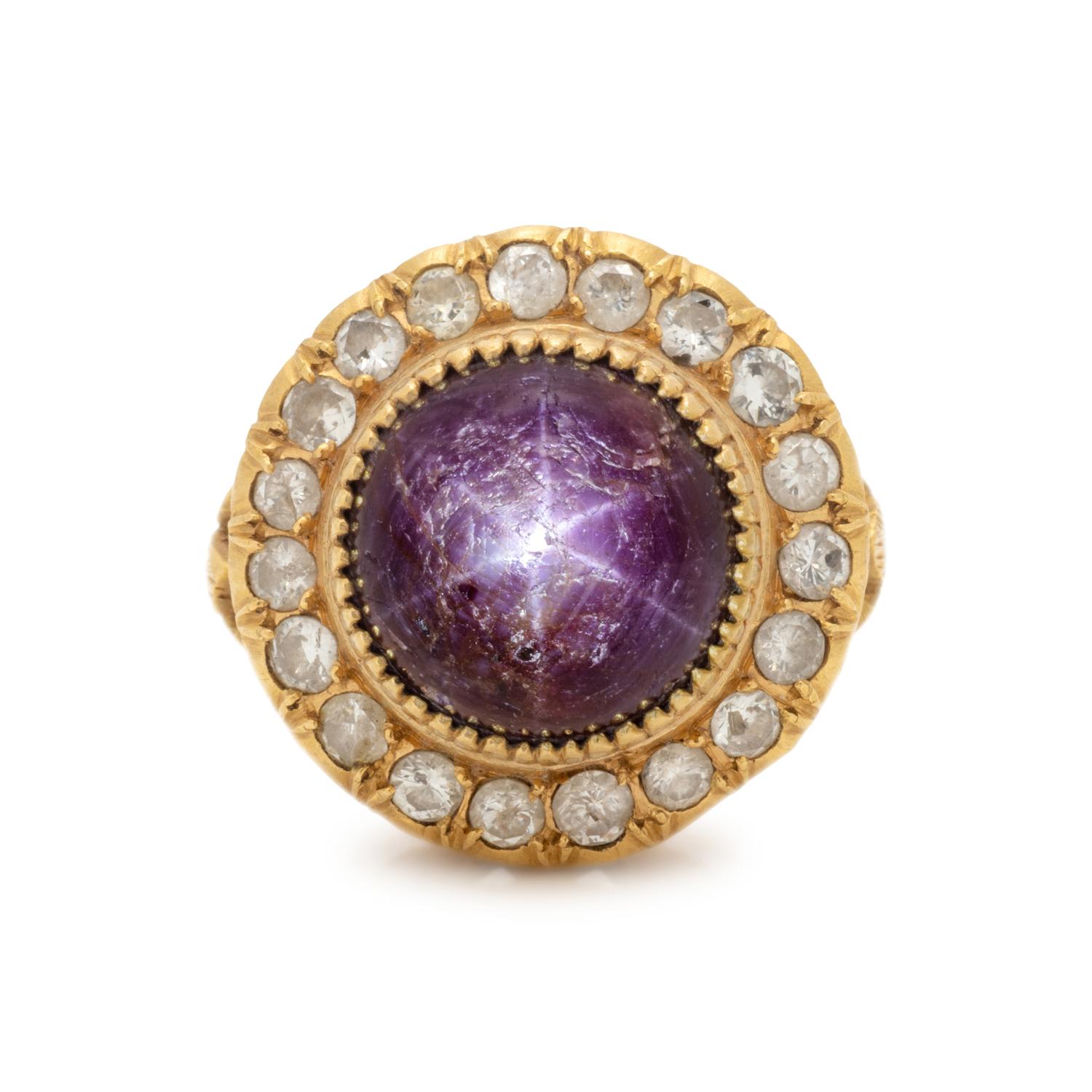 STAR RUBY AND DIAMOND RING