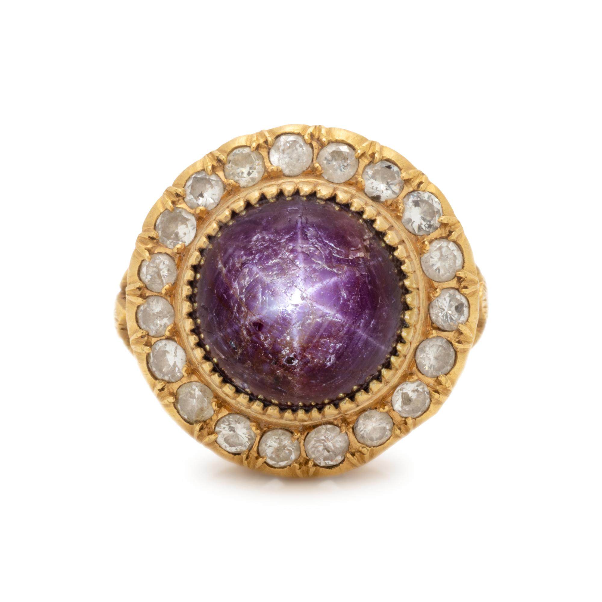 STAR RUBY AND DIAMOND RING