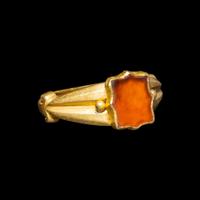 A Migration Period Gold and Spessartine Garnet Ring