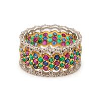 BUCCELLATI, BICOLOR GOLD, EMERALD, SAPPHIRE, AND RUBY BAND