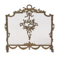 A Louis XVI Style Gilt Metal Fire Screen