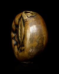 A Bronze Squash-Form Ojime