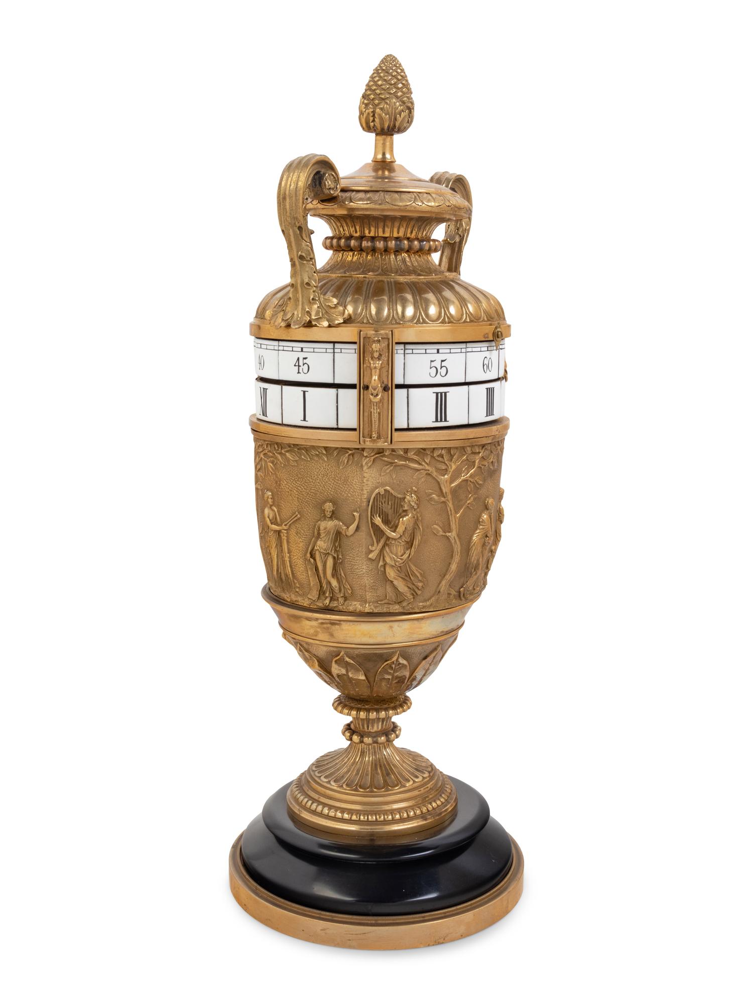 A Louis XVI Style Gilt Bronze Annular Clock