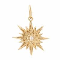 Yellow Gold and Diamond Starburst Pendant
