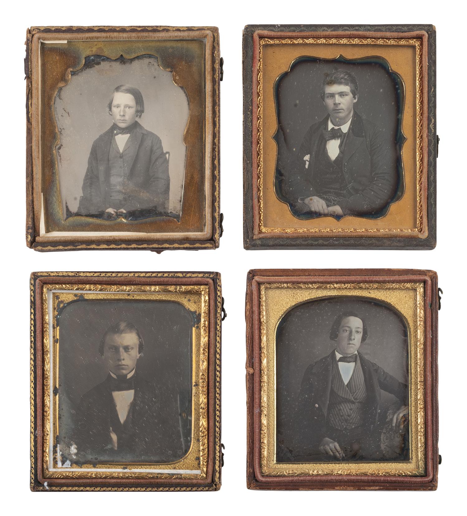 [EARLY PHOTOGRAPHY]. 21 sixth plate daguerreotypes of teenagers and adolescents.