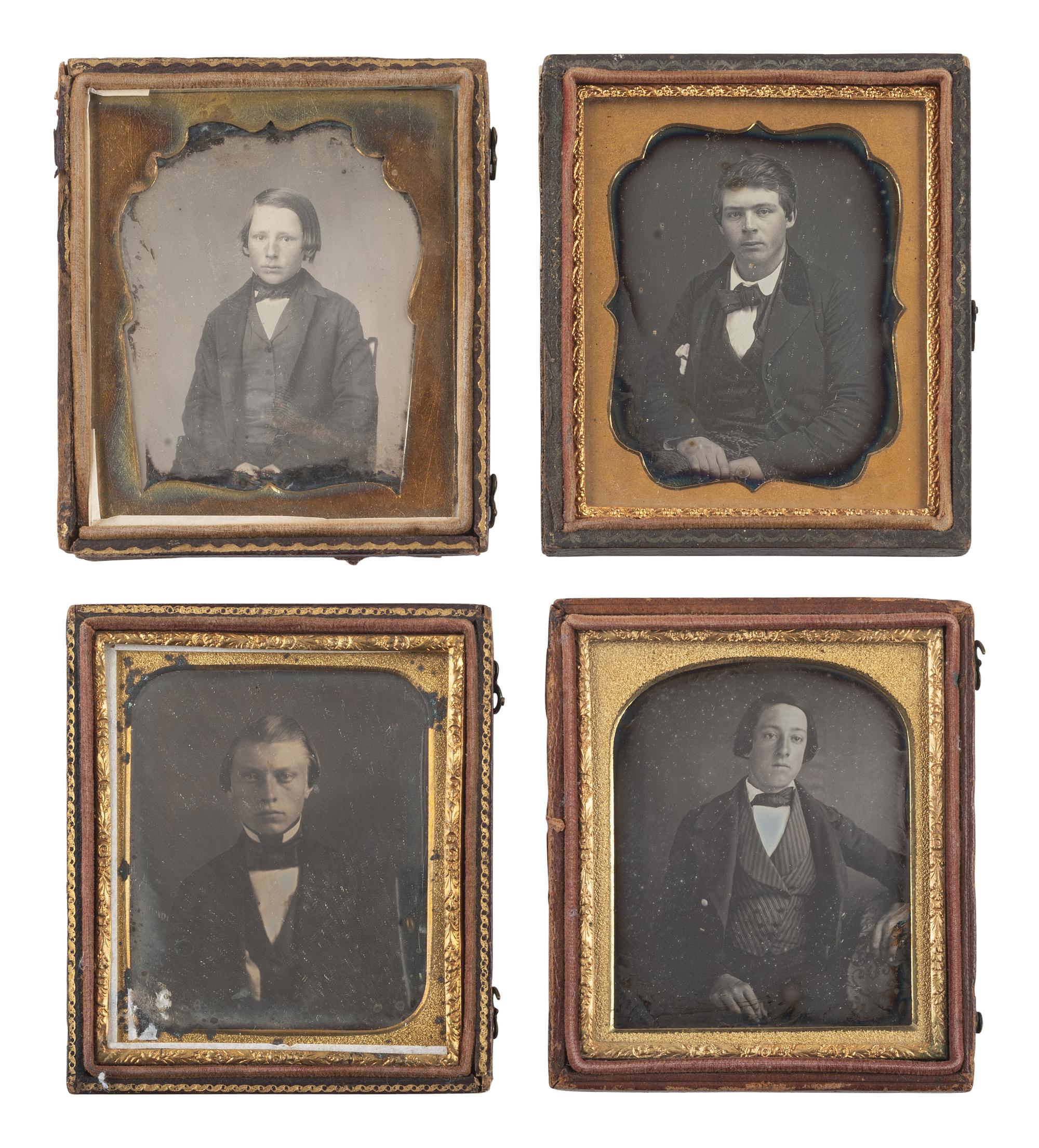 [EARLY PHOTOGRAPHY]. 21 sixth plate daguerreotypes of teenagers and adolescents.