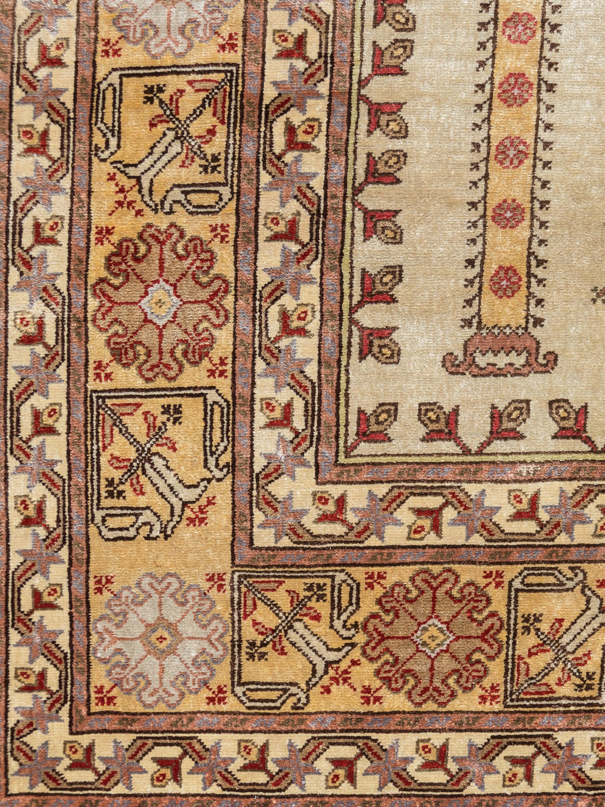 A Turkish Kayseri Silk Prayer Rug