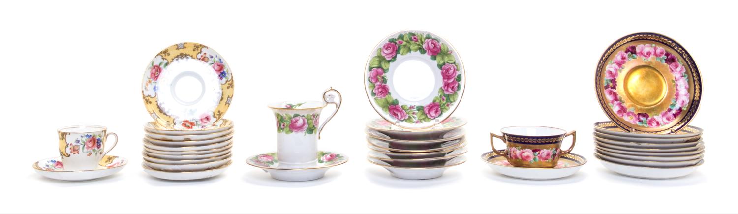 A Sevres Style Porcelain Service Diameter of largest saucer 5 3/8 inches. — RETAILED BY CILMAN COLLAMORE, NEW YORK