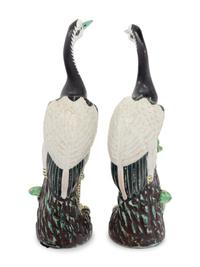 A Pair of Chinese Export Ceramic Crane Figures