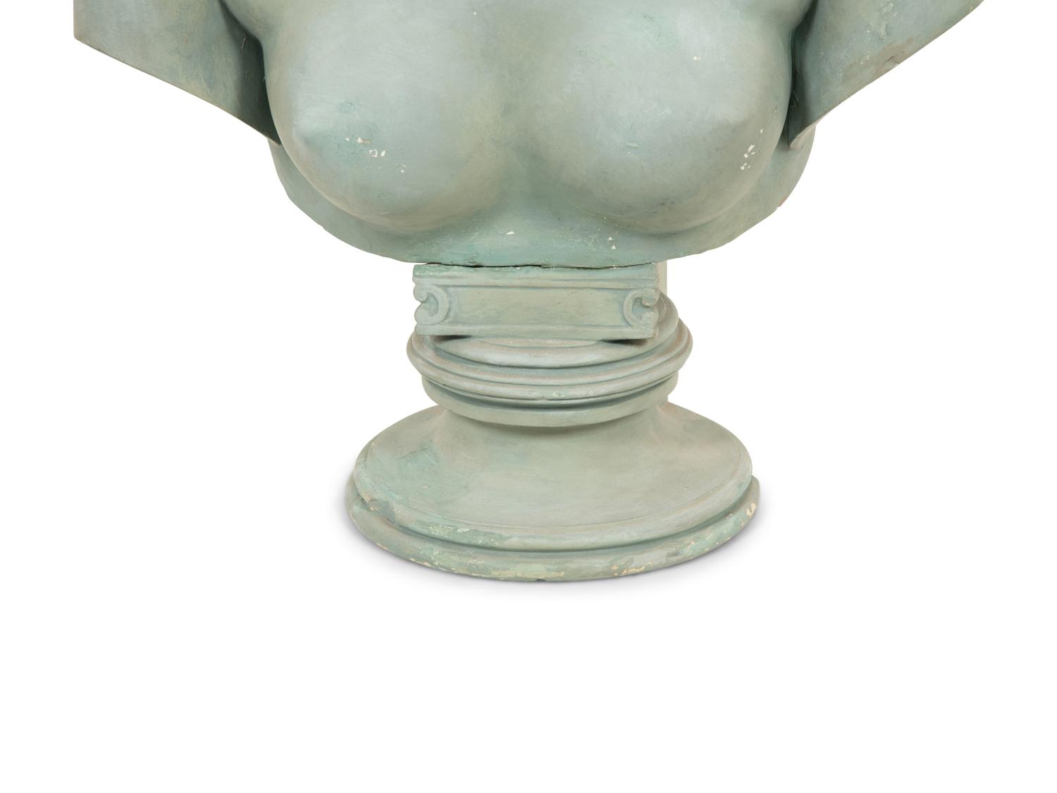 A Green Painted Composition Bust of Aphrodite