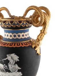 A Rörstrand Monumental Painted and Parcel-Gilt Porcelain Urn