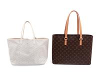 Two Designer Tote Bags: One Louis Vuitton, One Goyard