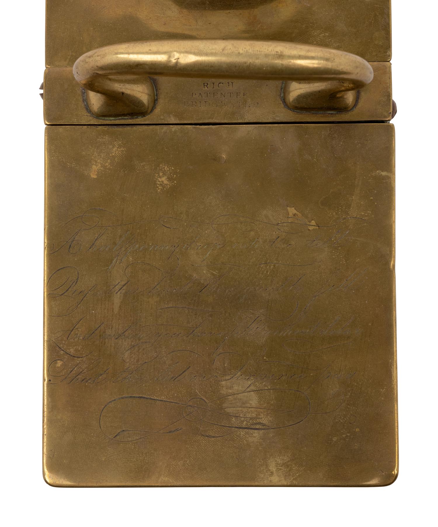 An English Brass 'Honor' Tobacco Box