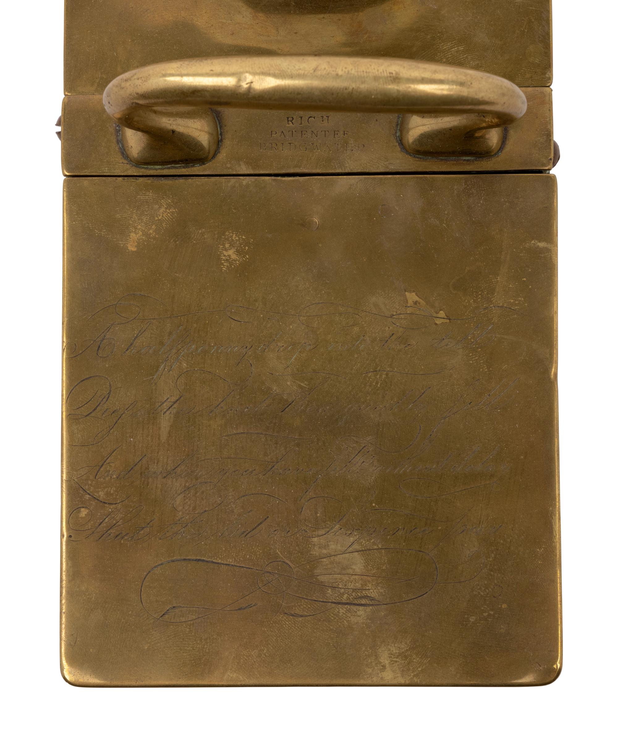 An English Brass 'Honor' Tobacco Box
