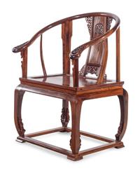 A Pair of Huanghuali Chair and Side Stand