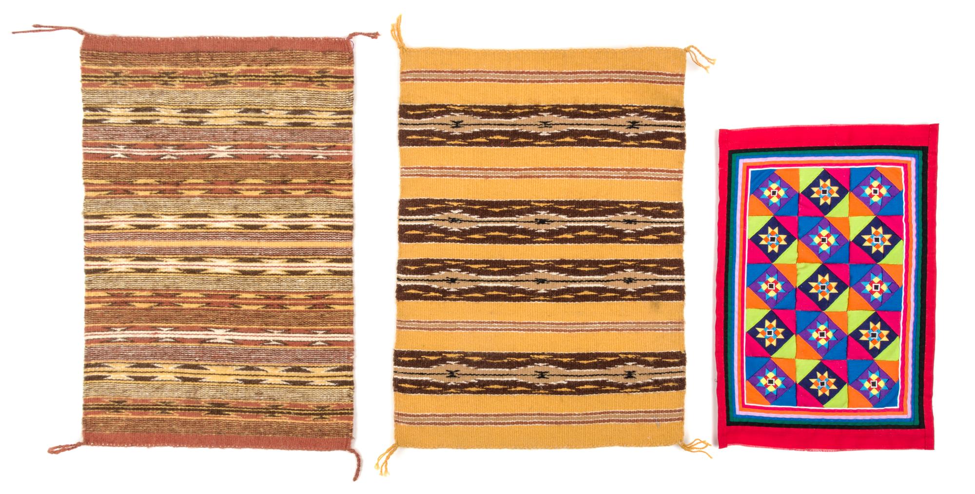 A Group of Nine Rugs Largest 14 x 9 inches.