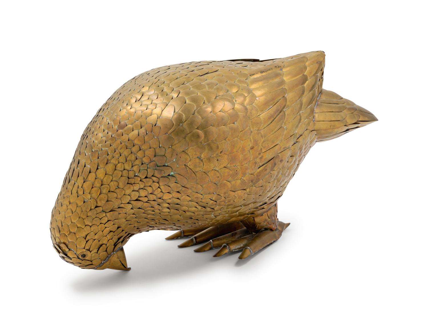A Sergio Bustamente Brass Model of a Bird
