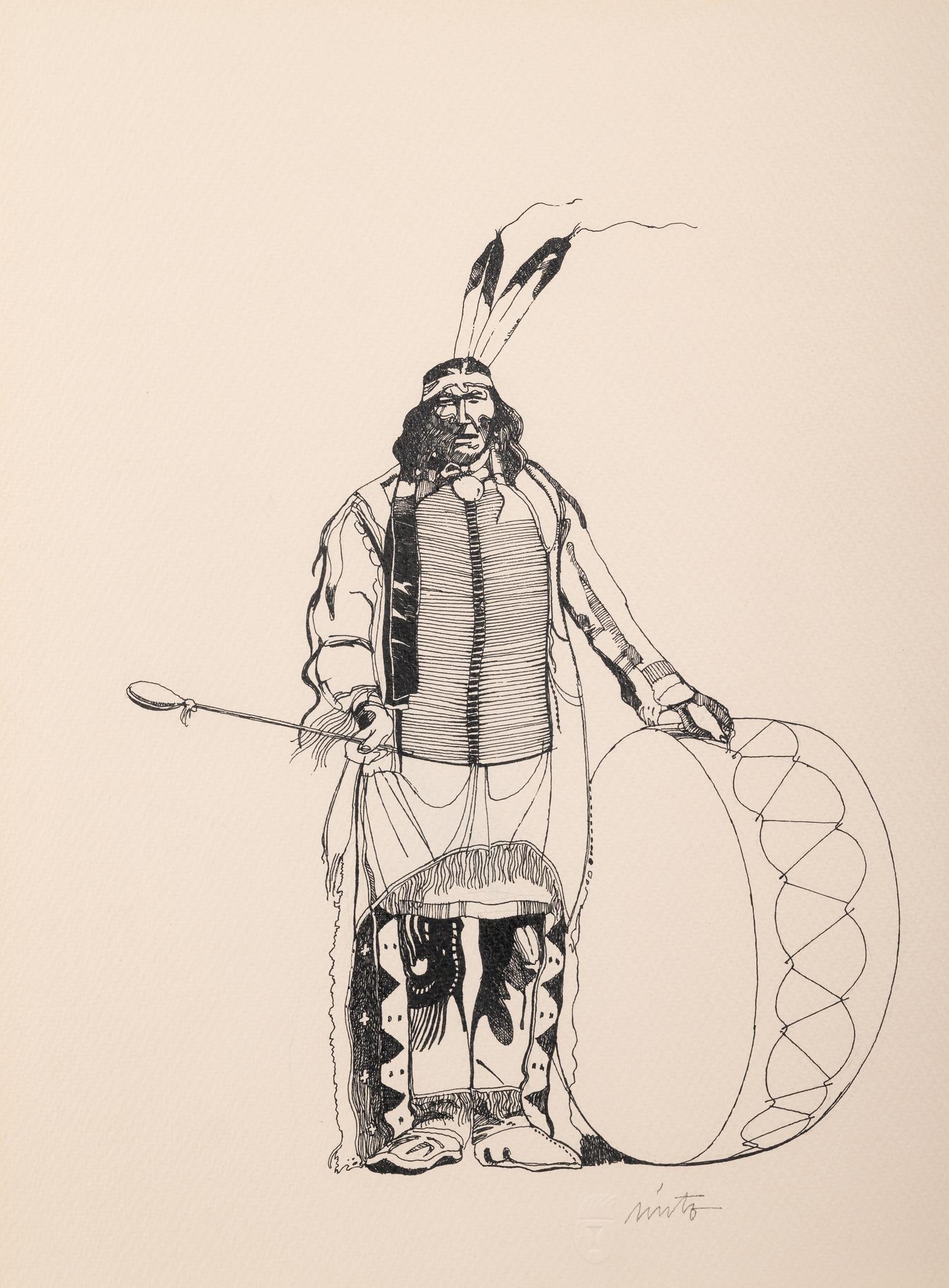 Indian with Drum