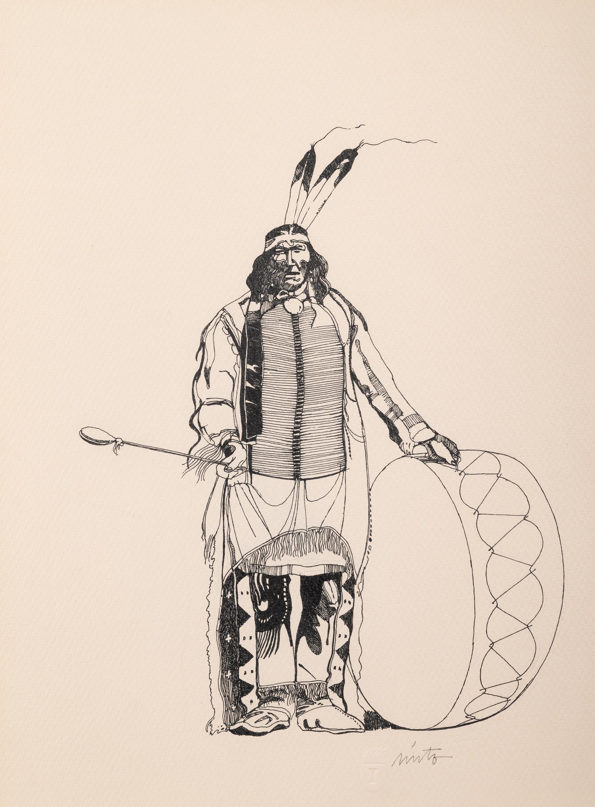 Indian with Drum