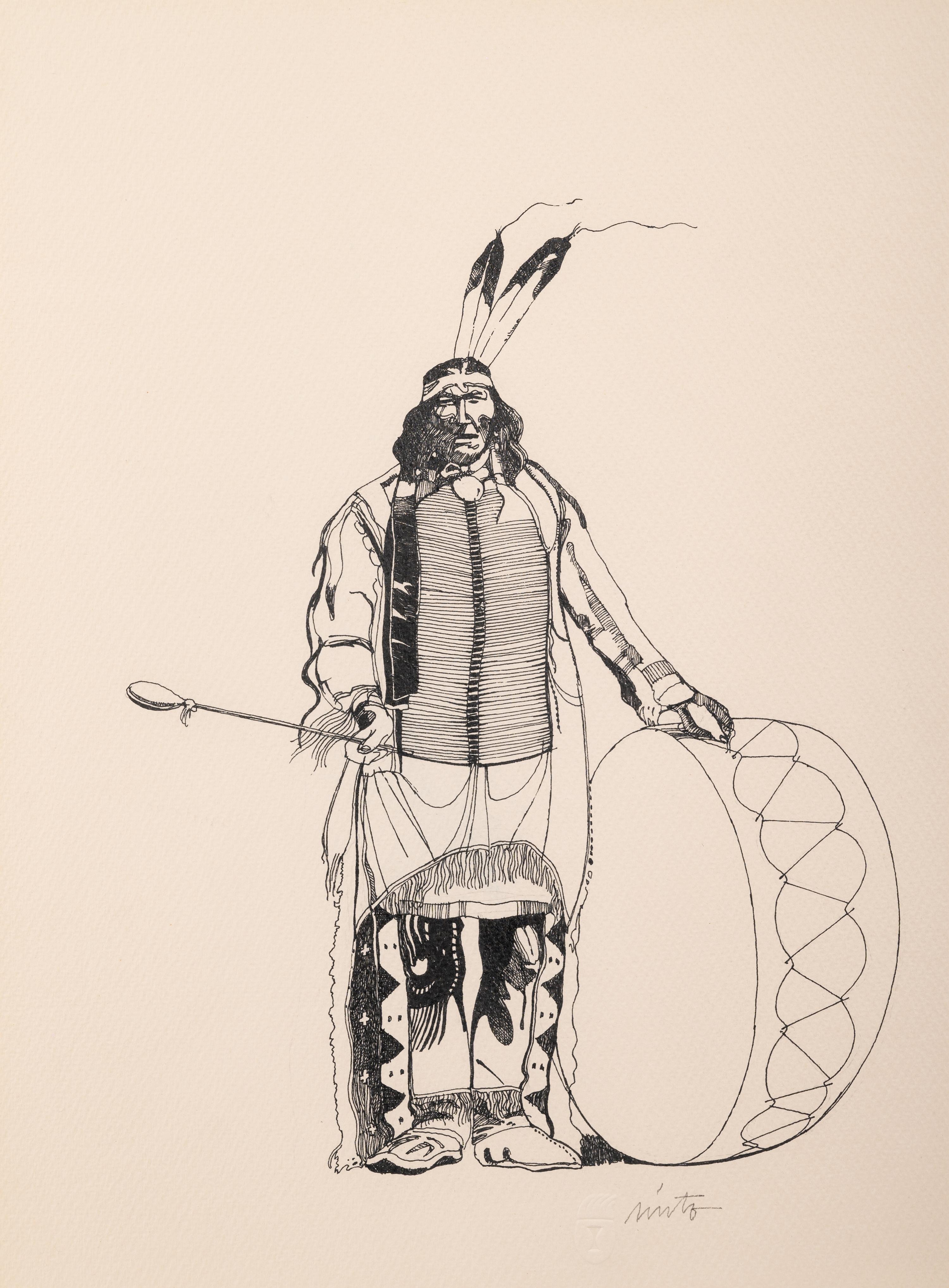 Indian with Drum