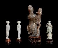 Four Chinese Hardstone Figures of Ladies