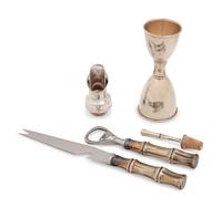 A Group of Four Tiffany & Co. Silver Bamboo Pattern Bar Articles