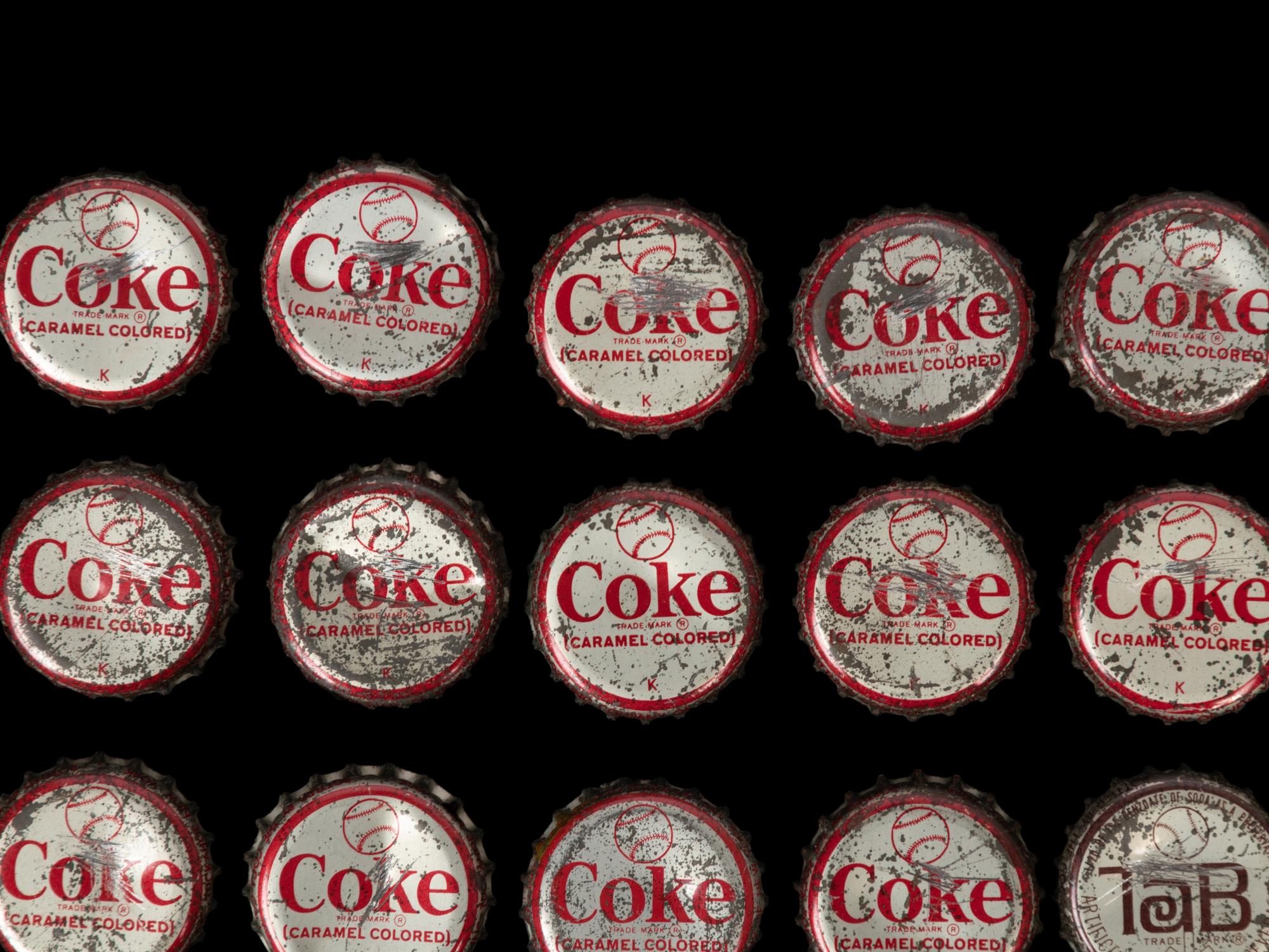 A Group of 41 1968 New York Yankees and New York Mets Coke Bottle Caps (Including Mickey Mantle),