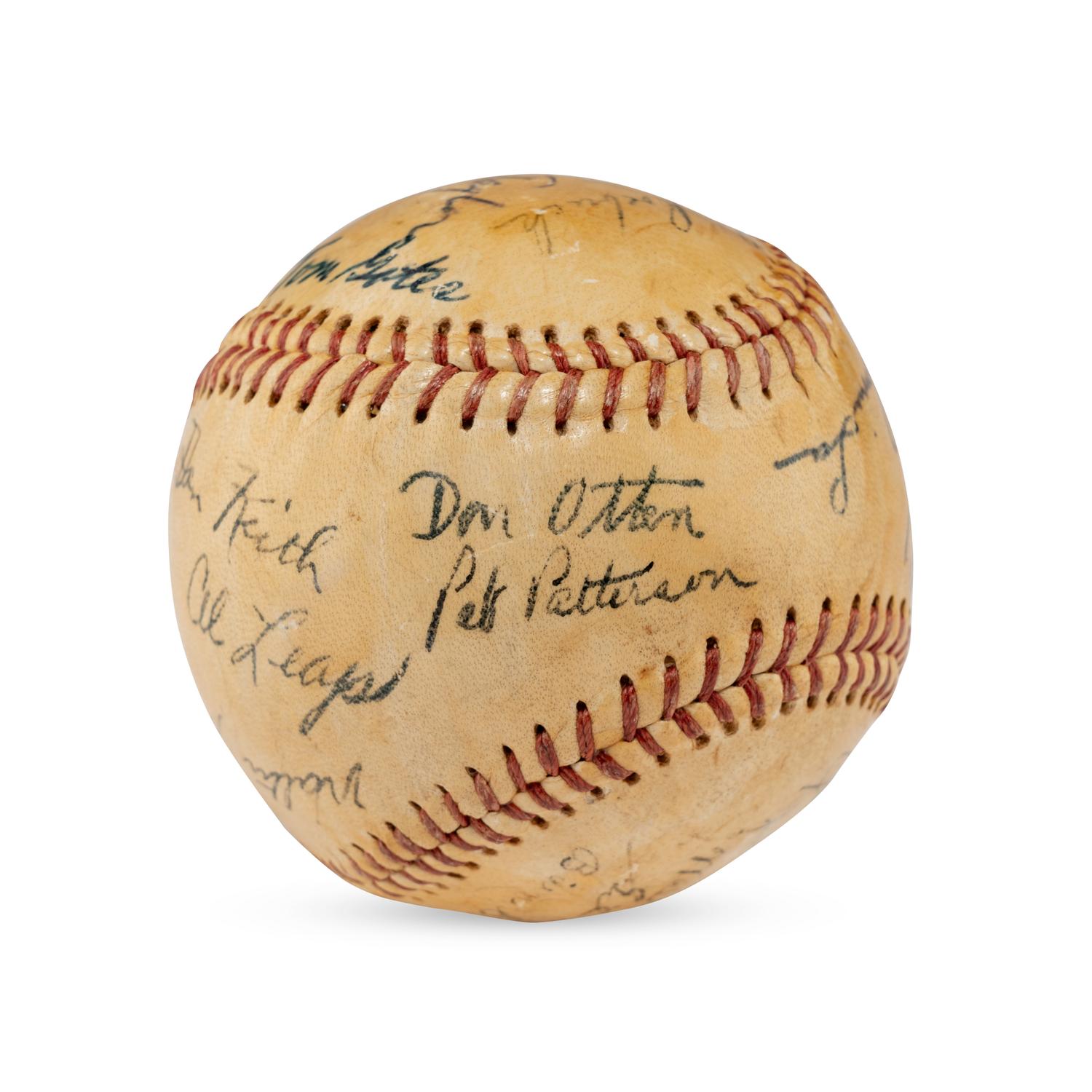 A 1949 Newport News Dodgers Team Signed Autograph Baseball