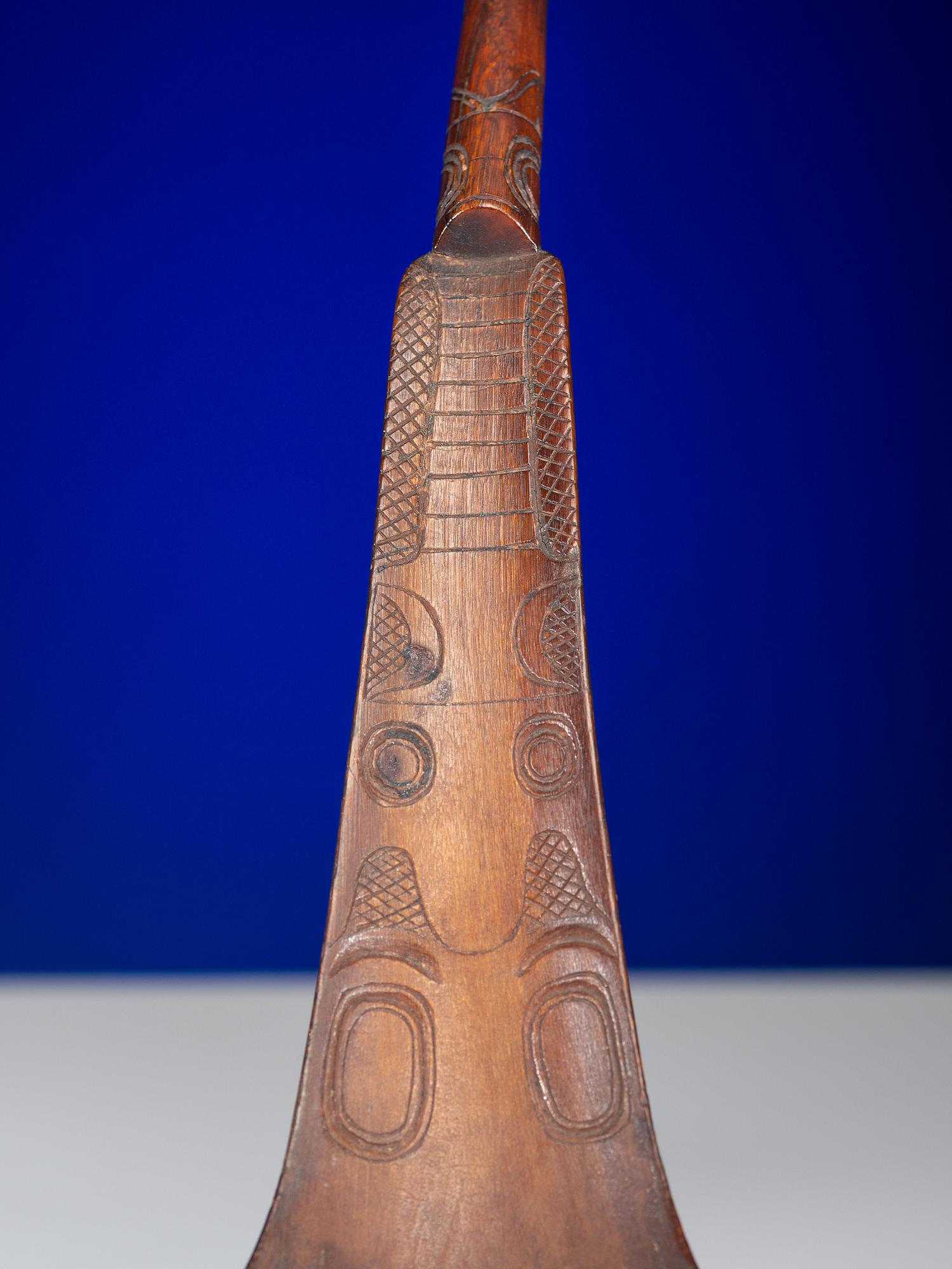 Northwest Coast Mountain Sheep Horn Carved Ladle