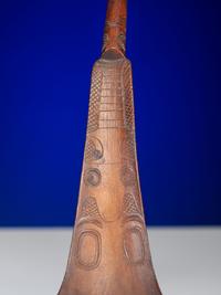 Northwest Coast Mountain Sheep Horn Carved Ladle