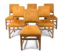 A Set of Six Continental Art Deco Inlaid Dining Chairs Height 37 inches — FIRST HALF 20TH CENTURY