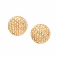 Yellow Gold Basket Weave Earrings