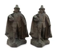 A Collection of Cast Metal and Stone Bookends