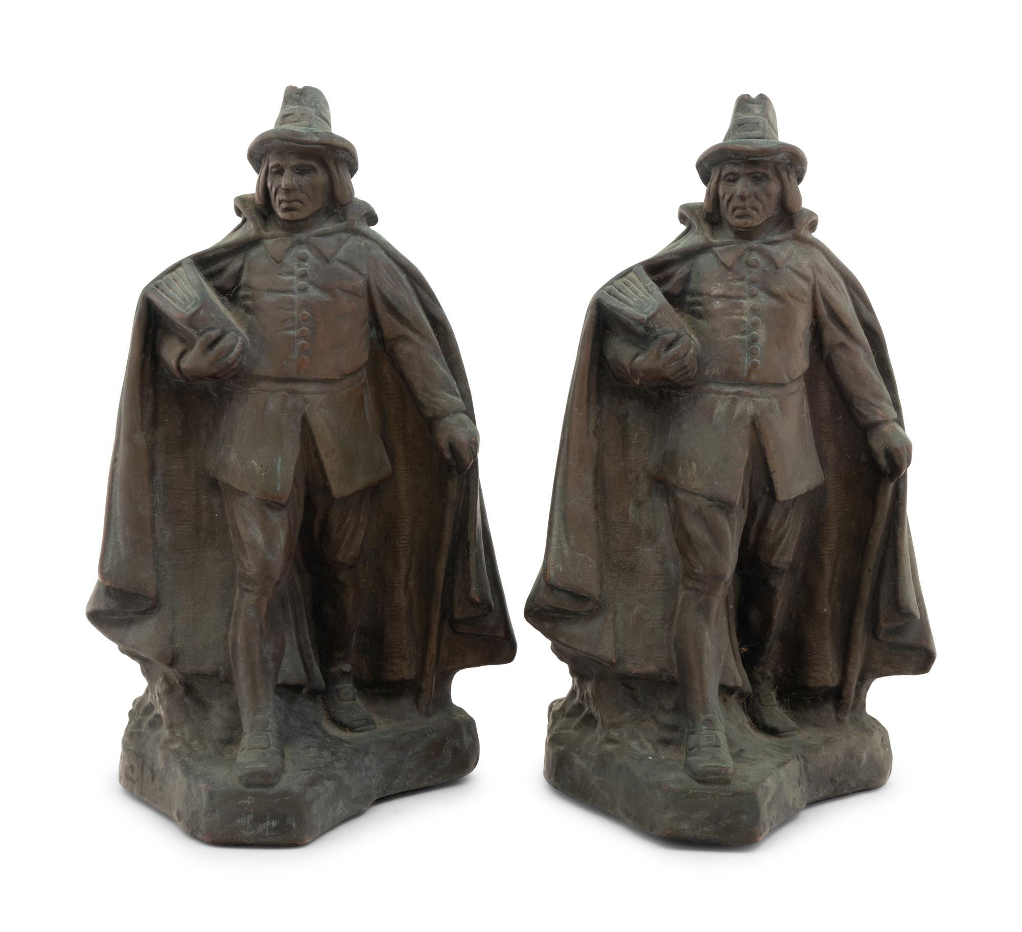 A Collection of Cast Metal and Stone Bookends