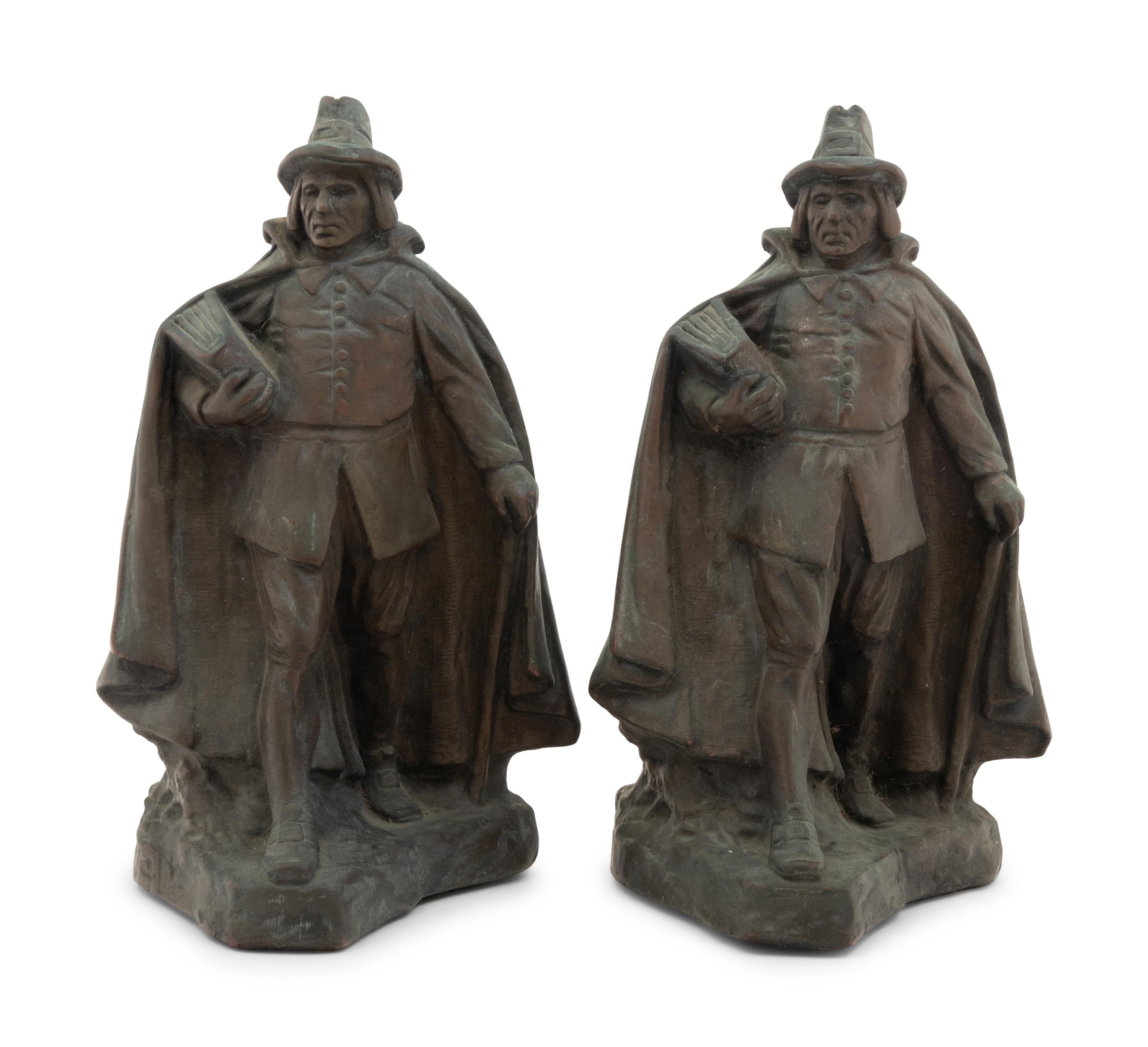 A Collection of Cast Metal and Stone Bookends