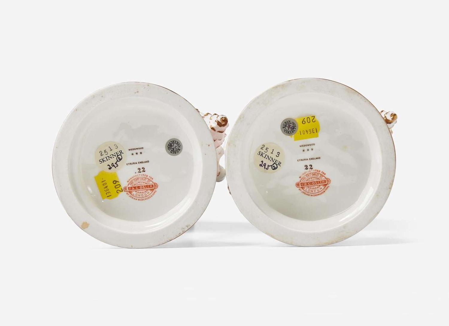 A Pair of Wedgwood Bone China Conchology Table Ornaments, UK, circa 1895