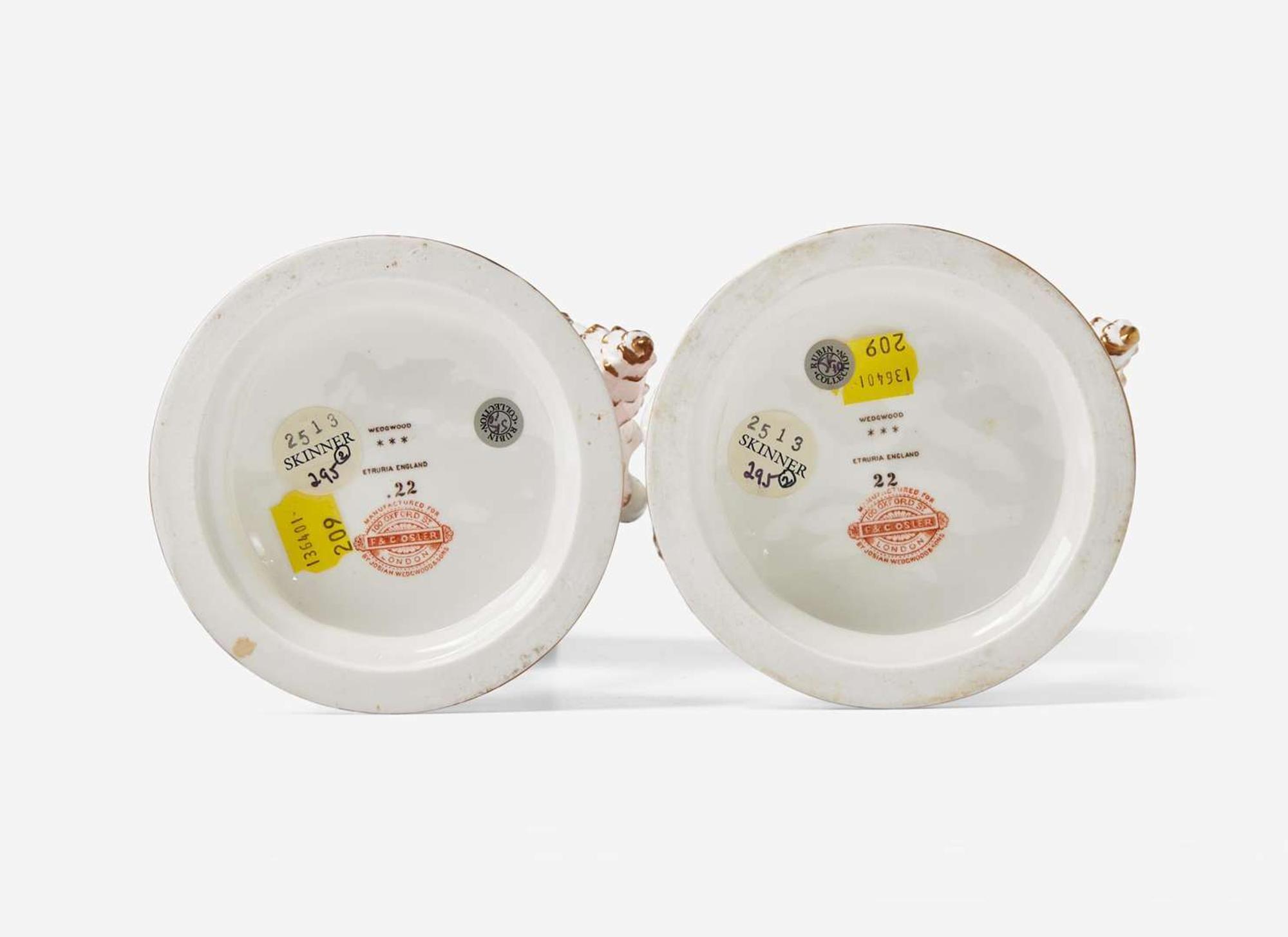 A Pair of Wedgwood Bone China Conchology Table Ornaments, UK, circa 1895