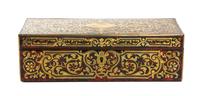 A Napoleon III Boulle Marquetry Table Casket, Width 10 1/2 inches.