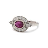 BURMESE RUBY AND DIAMOND RING
