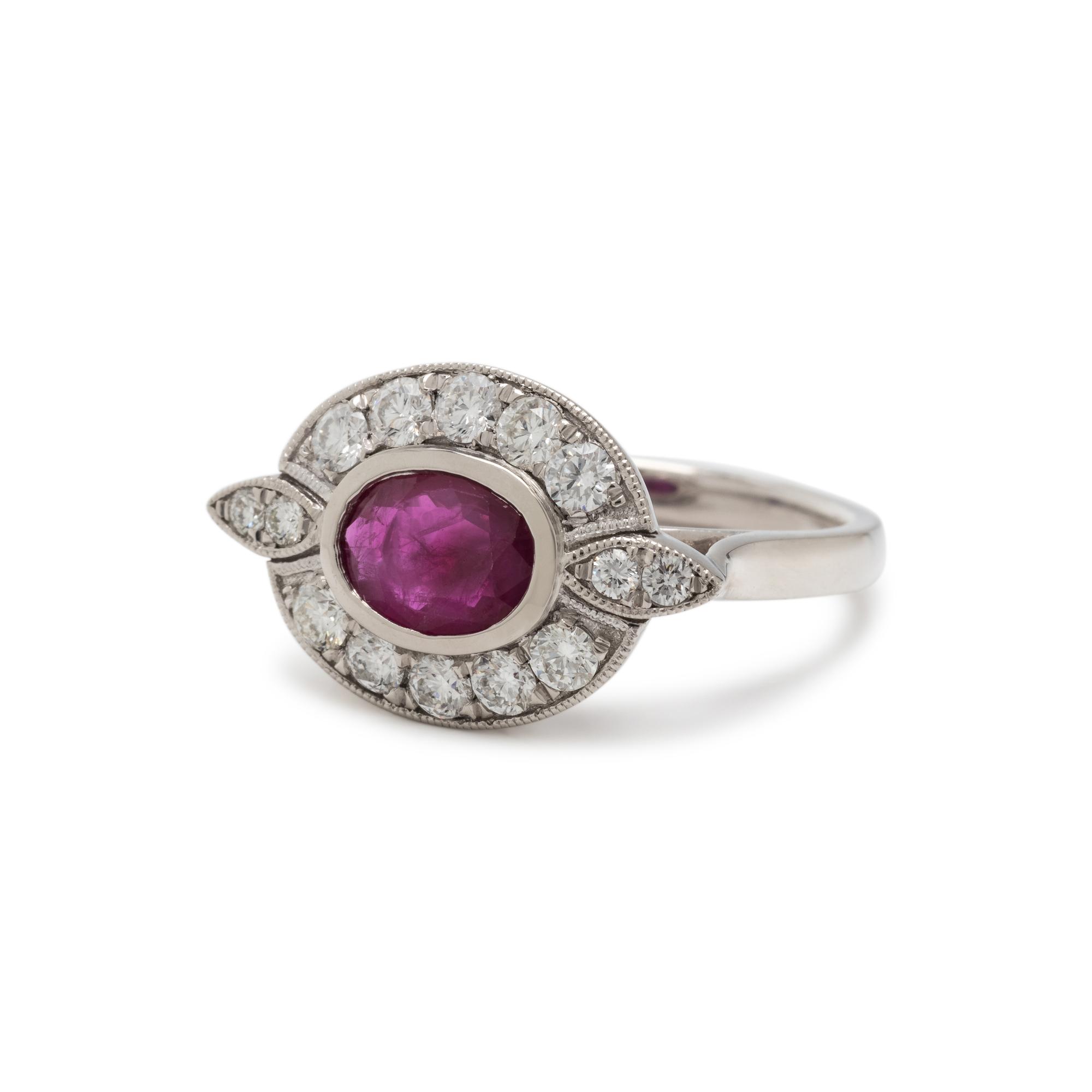 BURMESE RUBY AND DIAMOND RING
