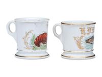 Two Porcelain Occupational Shaving Mugs of Marine Interest