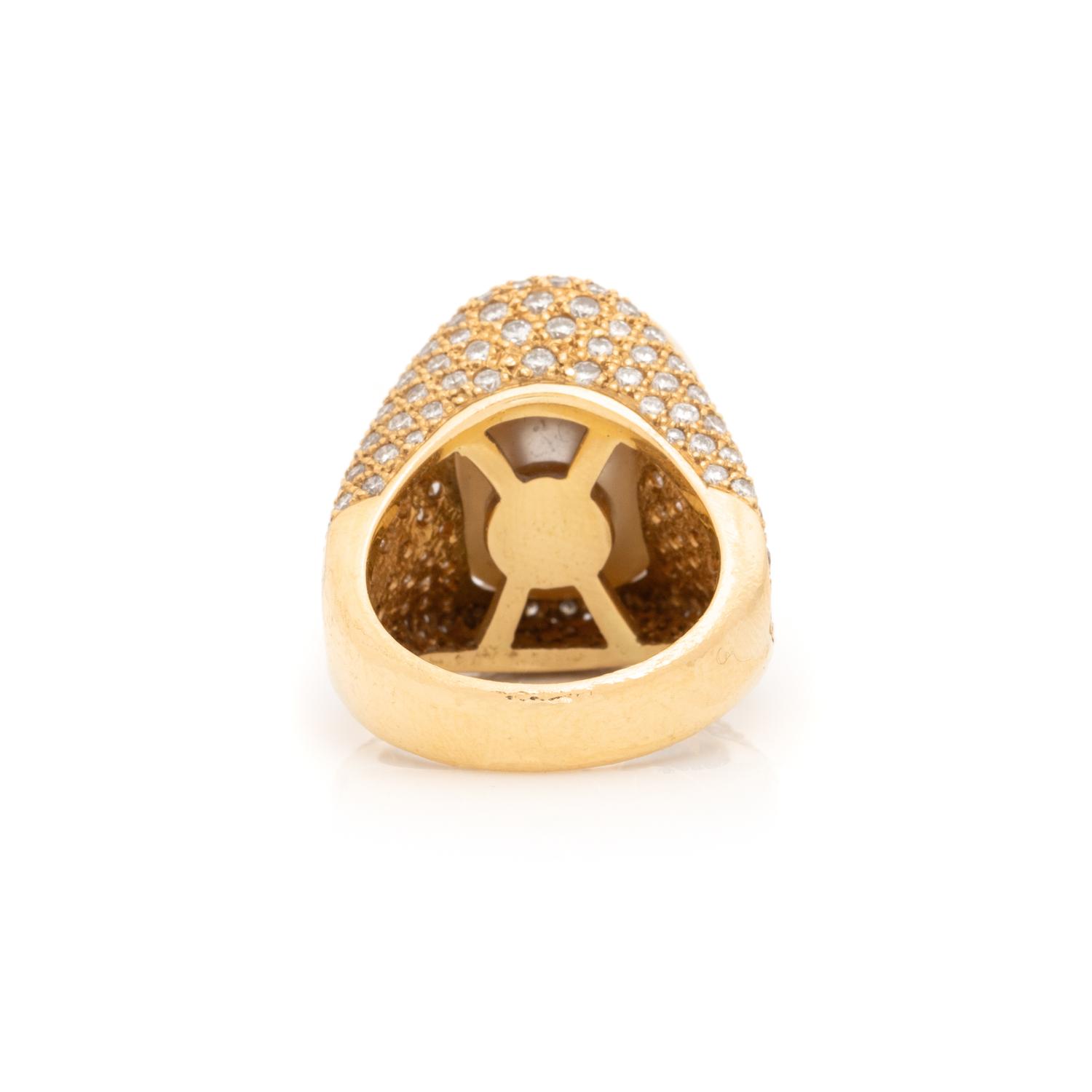 GOLDEN SOUTH SEA CULTURED PEARL AND DIAMOND RING