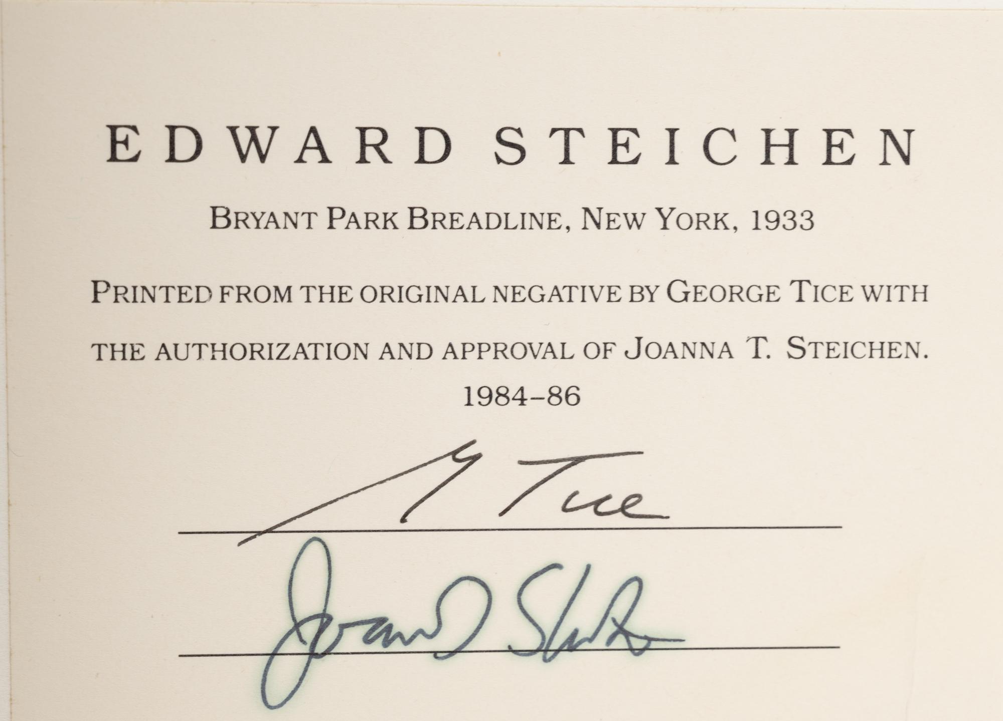 A group of seven photographs (from Harmonic Measure printed by George Tice with labels signed by George Tice and Joanna Steichen)
