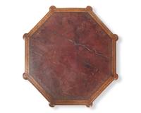 A Gothic Revival Carved Oak Center Table With Inset Leather Top