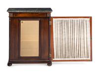 A Pair of Regency Style Indian Rosewood Marble-Top Cabinets