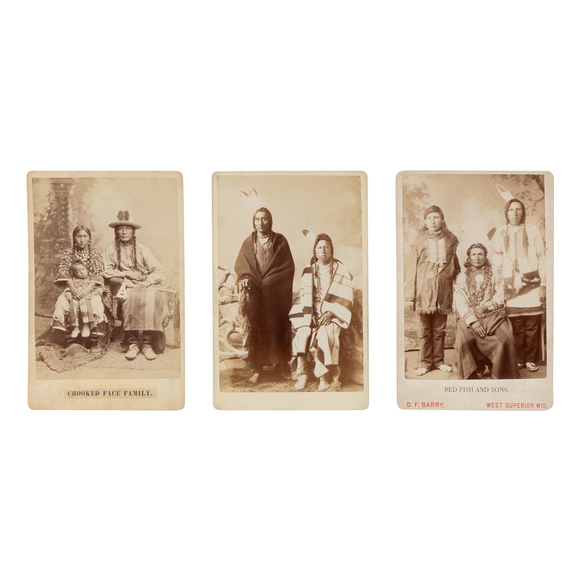 David F. Barry (American, 1854-1934) — Three Cabinet Cards of Plains Indians
