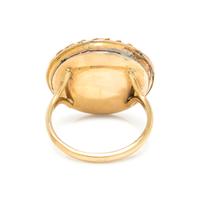 ANTIQUE, YELLOW GOLD AND CORAL RING